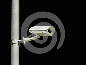 Closed circuit camera cctv on black background isolate with clipping path