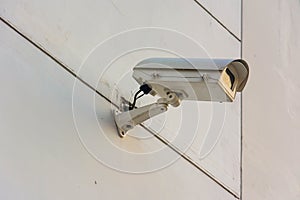 Closed circuit camera on wall