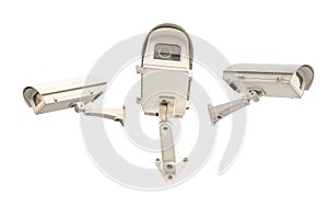 Closed circuit camera on white background