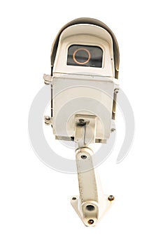 Closed circuit camera on white background