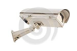 Closed circuit camera on white background