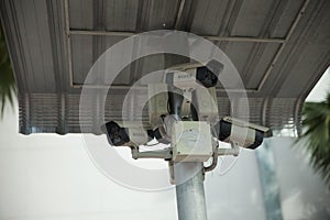 Closed Circuit Televisions CCTV with cover shield