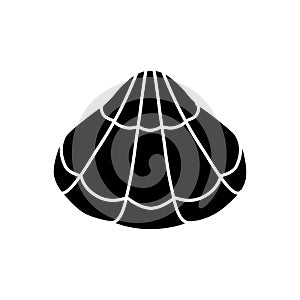 Closed clam black glyph icon