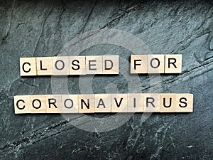 Closed for coronavirus