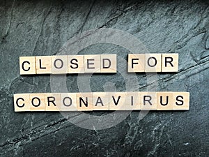 Closed for coronavirus photo
