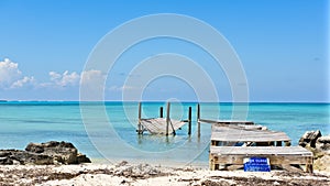 Closed dock at Carter Beach in the Bahamas