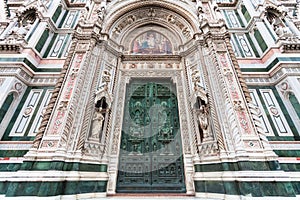Closed doors of Florence Duomo Cathedral