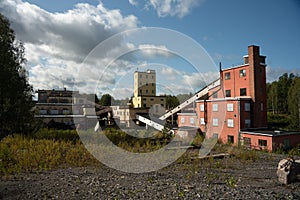 Closed down and abandoned mining buildings on the Swedish countryside