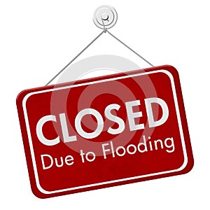 Closed Due to Flooding sign