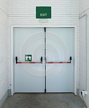 Closed emergency exit doors
