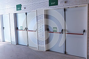 Closed emergency exit doors