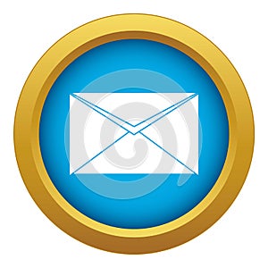 Closed envelope icon blue vector isolated