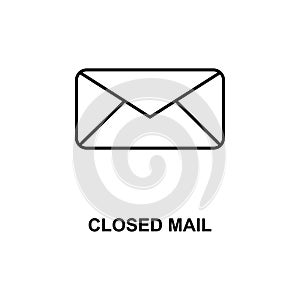 closed envelope icon. Element of simple web icon with name for mobile concept and web apps. Thin line closed envelope icon can be