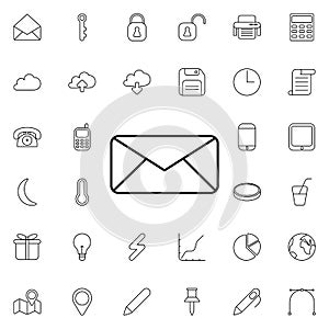 Closed envelope icon. Universal set of web for website design and development, app development