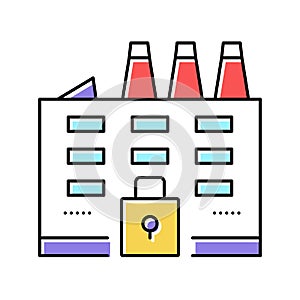 closed factory color icon vector illustration