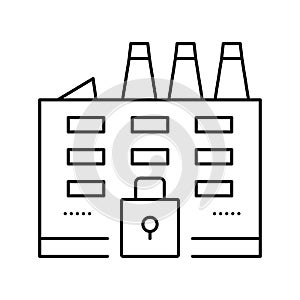 closed factory line icon vector illustration