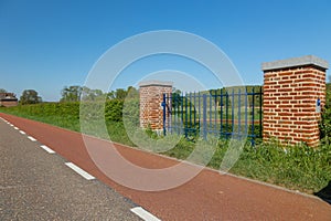 Closed fence near the Belgium - Dutch border in Maastricht as a symbolic sign to the current closed border