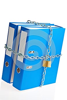 Closed file folder with chain