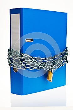Closed file folder with chain