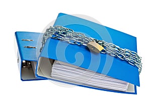 Closed file folder with chain