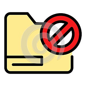 Closed folder interface icon color outline vector
