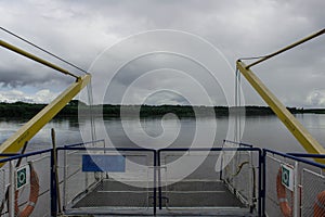 The closed gangway of the ship