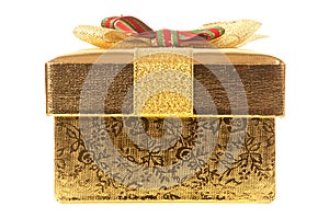 Closed gold gift box