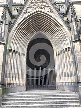 Closed gothic church door