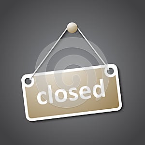 Closed hanging sign