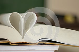 Closed heart shape from the book