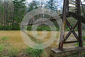 Closed Hikerâ€™s Footbridge Over Maury River