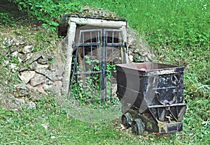 Closed historic Mine in thuringian forest photo