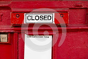 Closed letterbox.