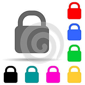 closed lock multi color style icon. Simple thin line, outline vector of web icons for ui and ux, website or mobile application