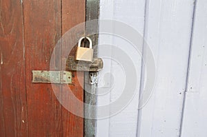 Closed metal lock door