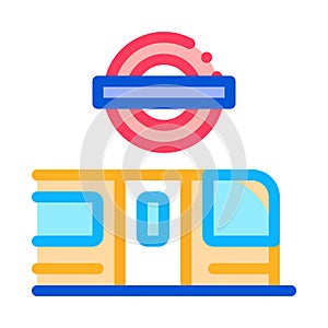 Closed metro doors icon vector outline illustration
