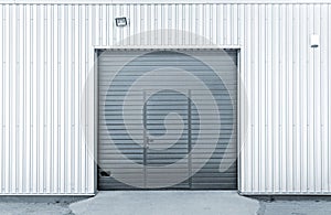 Closed modern garage or warehouse doors