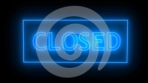 Closed neon sign. 3d rendering