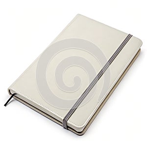 Closed notebook isolated on white background photo