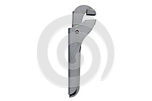 Closed old pipe wrench, isolated on a white background with a clipping path.