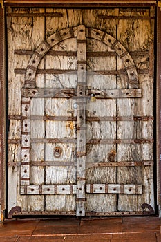 Closed old wooden doors