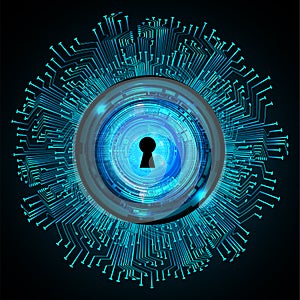 Closed Padlock digital background. Keyhole icon. personal data security Illustrates cyber data information privacy idea.