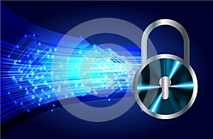 Closed Padlock digital background. Keyhole icon. personal data security Illustrates cyber data information privacy idea.