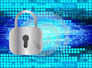 Closed Padlock digital background. Keyhole icon. personal data security Illustrates cyber data information privacy idea.