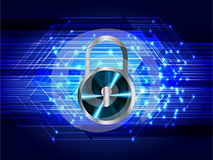 Closed Padlock digital background. Keyhole icon. personal data security Illustrates cyber data information privacy idea.