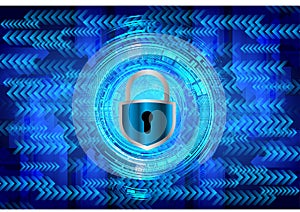 Closed Padlock digital background. Keyhole icon. personal data security Illustrates cyber data information privacy idea.