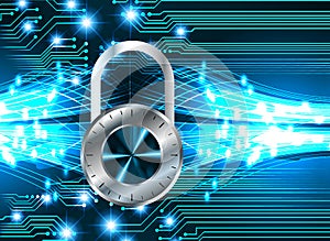 Closed Padlock digital background. Keyhole icon. personal data security Illustrates cyber data information privacy idea.