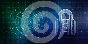 cyber security background, Digital Padlocks on abstract technology background.