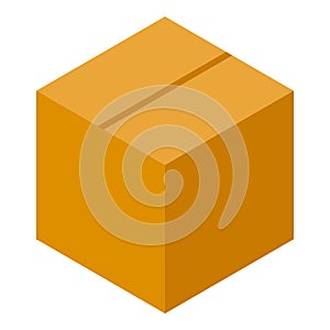 Closed parcel box icon, isometric style