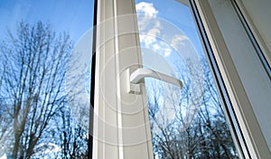 Closed plastic vinyl window